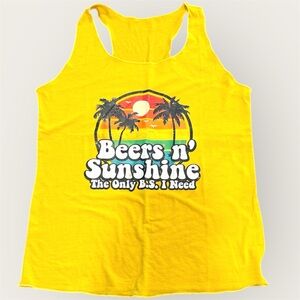 Vibrant Yellow Graphic Tank Top